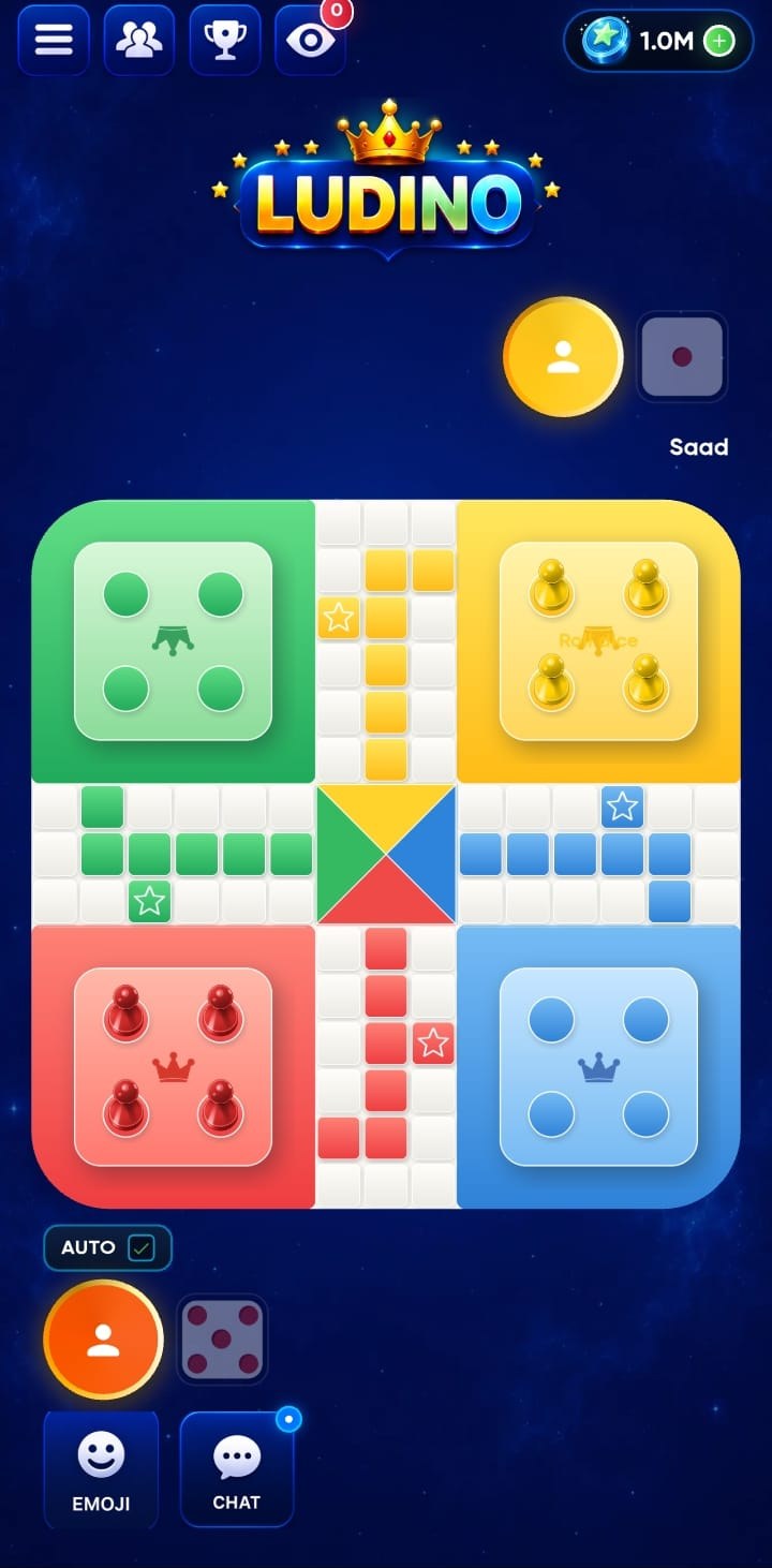A four player Ludo board mid match